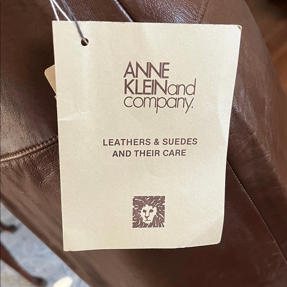 Anne Klein Rich Brown Leather Pencil Skirt vintage 80’s - Picture 2 of 7